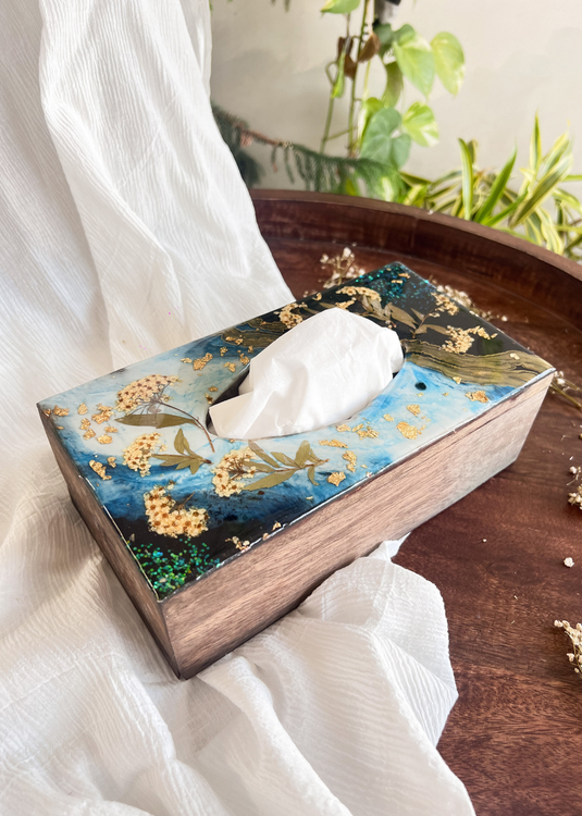 Floral In The Blue | Tissue Box