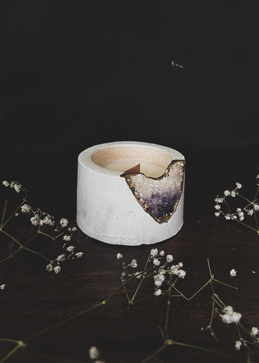 Medium Amethyst Candle – Vanilla