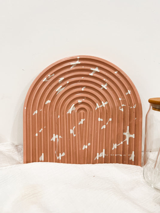 Peach Dotted Arch Platter