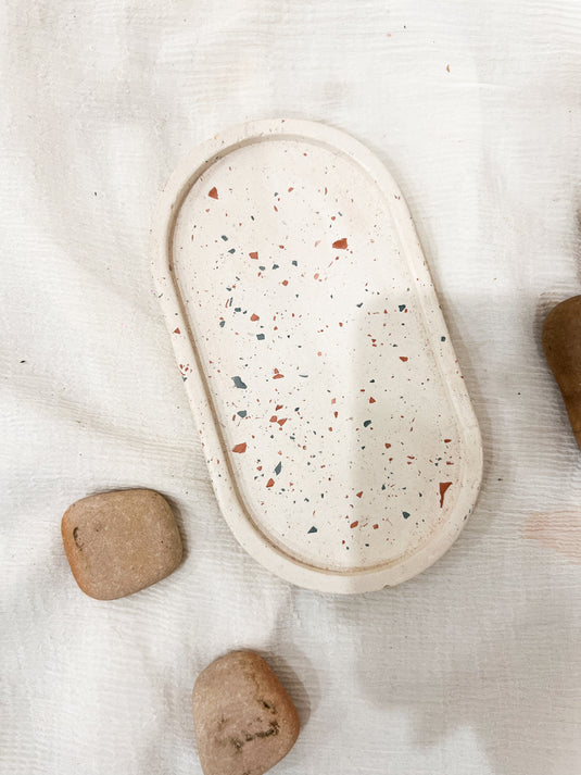 White Terrazzo  Small Trinket Tray