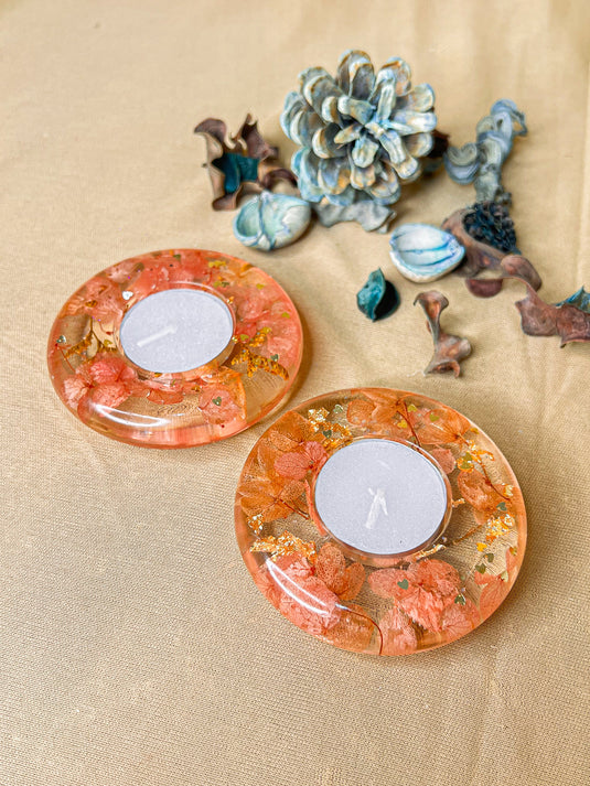 Resin Tea Light Holder - Set of 2