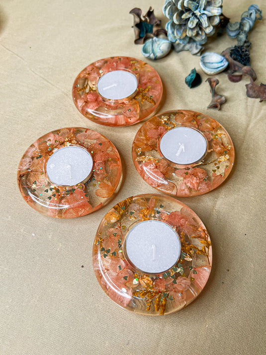 Resin Tea Light Holder - Set of 4